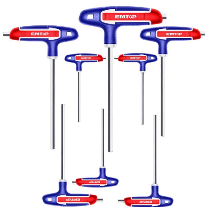 Jeu de 8 Clés Torx EMTOP avec Poignée en T – ETHW6063