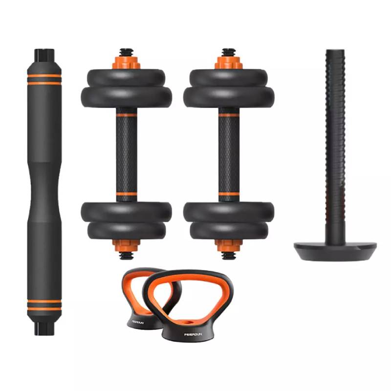 Kit de musculation 10 kg Xiaomi Fed ORMANC10 haltères + barre + kettlebell - Noir