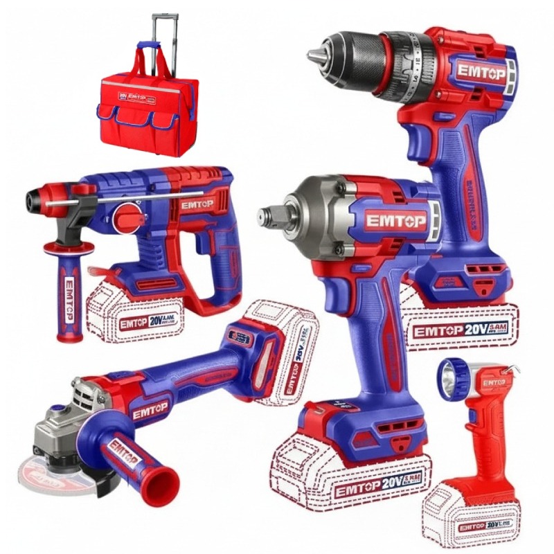 Kit 5 Pièces Outillages Electroportatifs EMTOP - ECKL2059