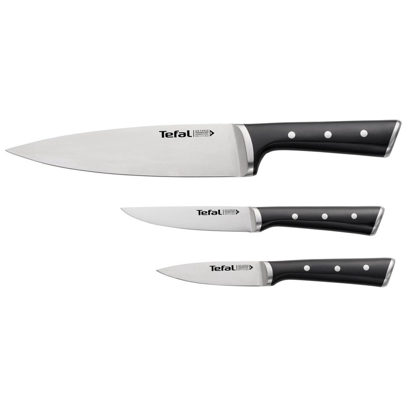 Kit De Couteaux 3 Pièces TEFAL Ice Force K2323S74 - Noir
