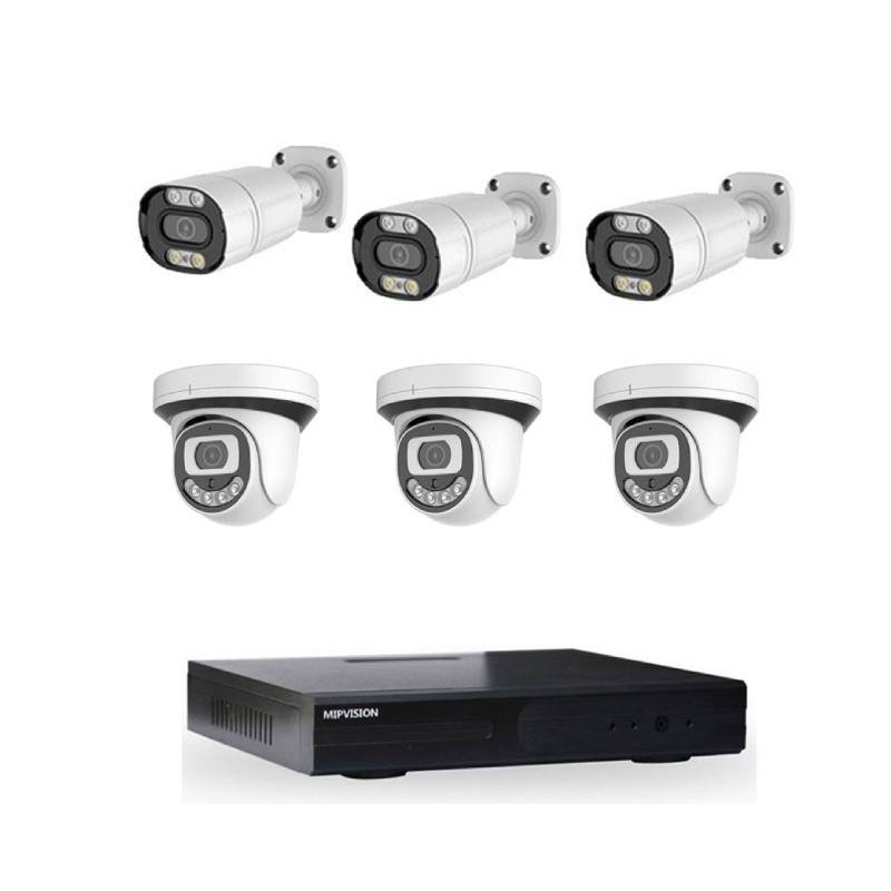 Kit de Surveillance MIPVISION XDVR + 3 Caméras Externes + 3 Internes 5MP
