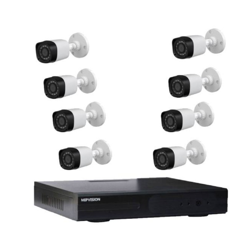 Kit de Surveillance MIPVISION XDVR + 8 Caméras Externes 2MP