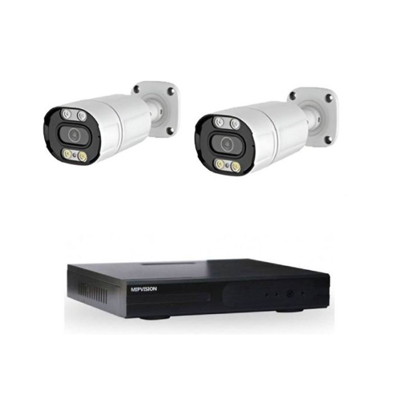 Kit de Surveillance MIPVISION XDvr Hyprid + 2 Caméras  Externes 5MP