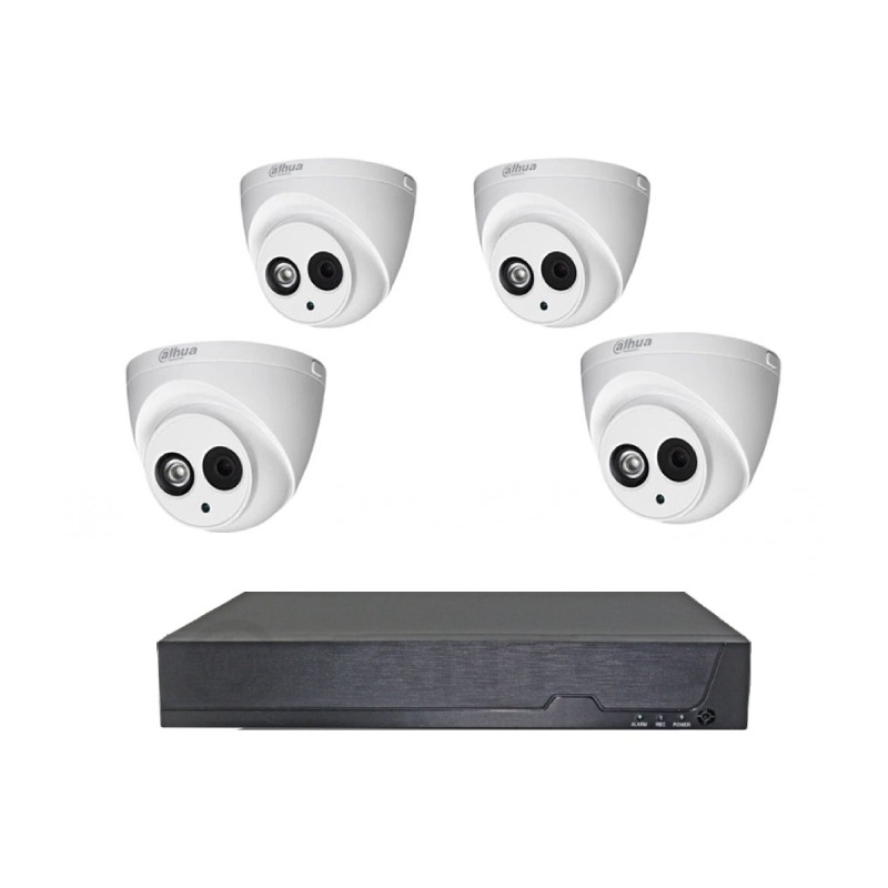 Kit DVR AHD 4 canaux + 4 Caméras Dahua Internes 1MP