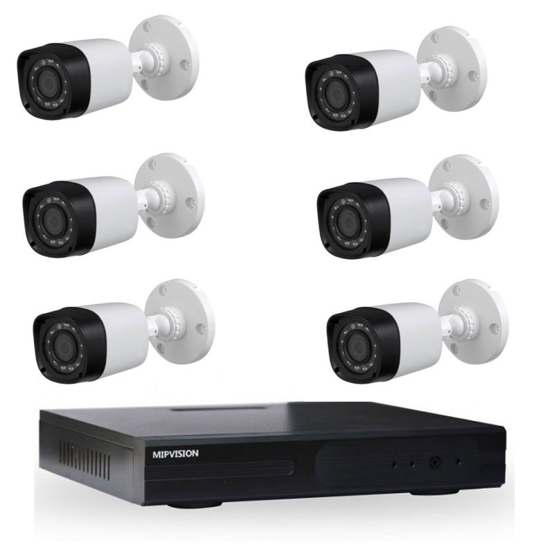 Kit de Surveillance MIPVISION XDVR + 6 Caméras Externes 2MP