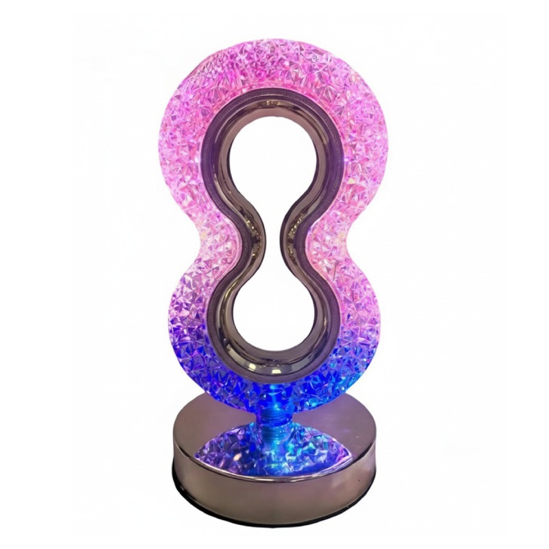 Lampe de Table LED Cristal Sans Fil Forme Huit