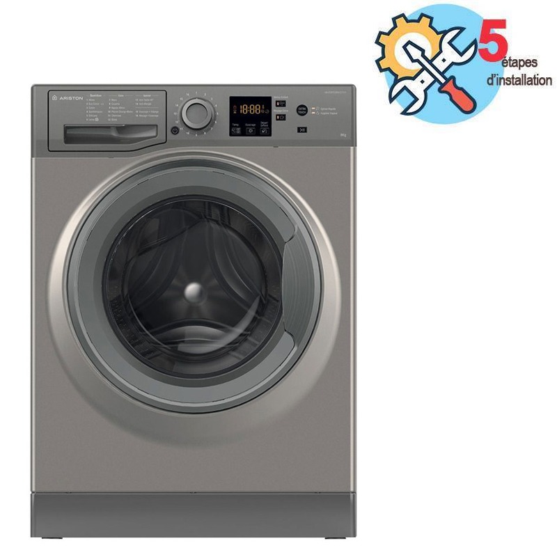 Lave linge Frontal ARISTON NS-723U-GG-EX 7kg - Silver