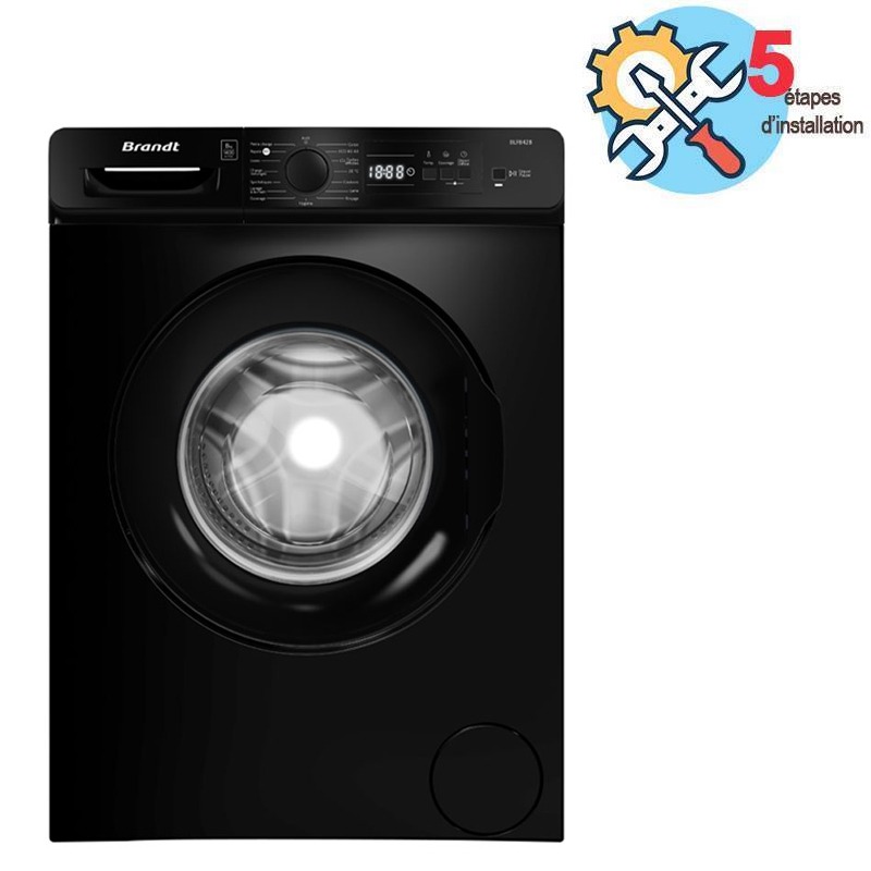 Lave Linge Frontal BRANDT BLF842B 8kg - Noir