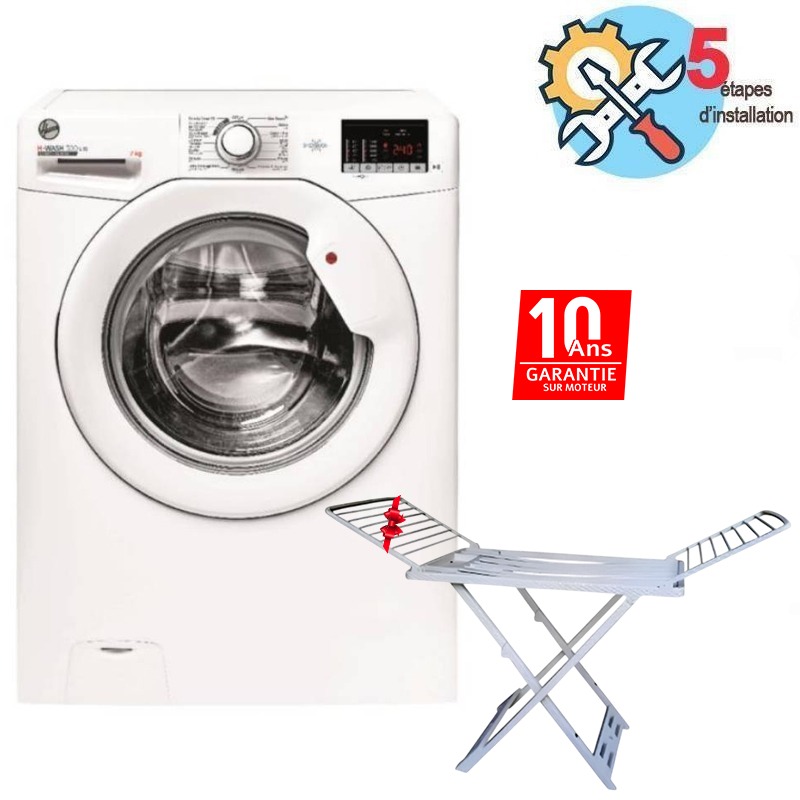 Lave Linge Frontal HOOVER H3W072D-04 7kg + Sèche Linge Berline