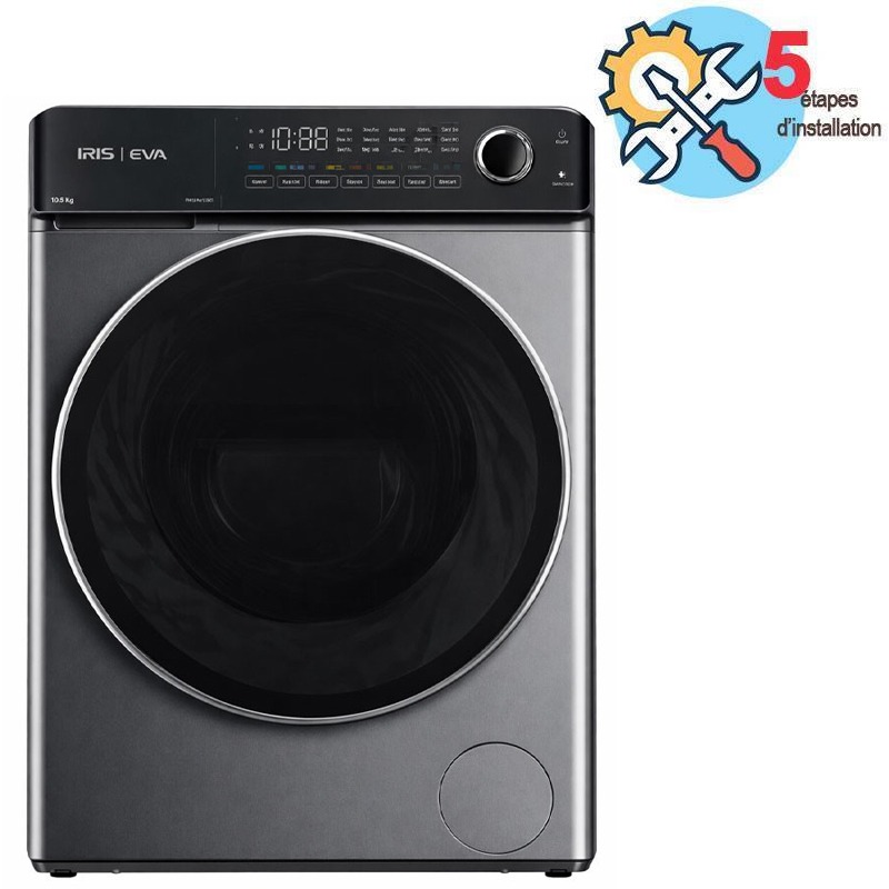 Lave linge Frontal IRIS EVA WM105IRISEVADS 10.5kg - Dark Silver