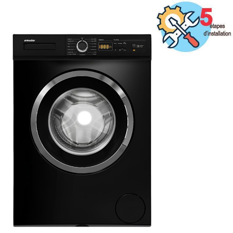 Lave linge Frontal NEWSTAR MFA0810B 8kg - Noir