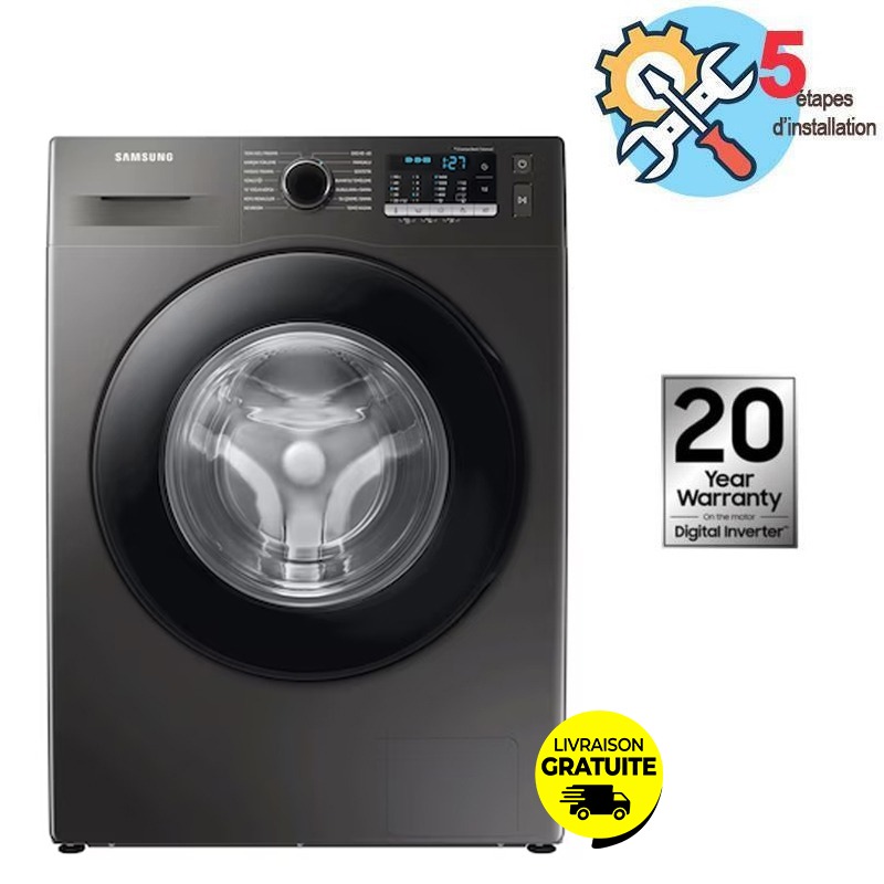 Lave Linge Frontal SAMSUNG WW90TAO46AX1MF Eco Bubble 9Kg - Silver