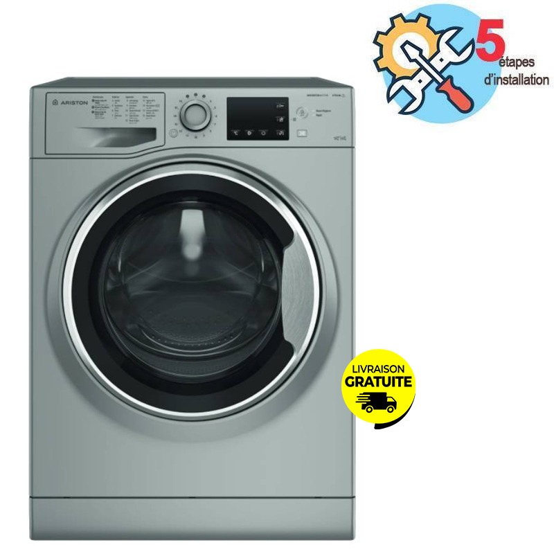 Lave-linge Séchant Inverter ARISTON NBD96SSEX 9kg - Silver