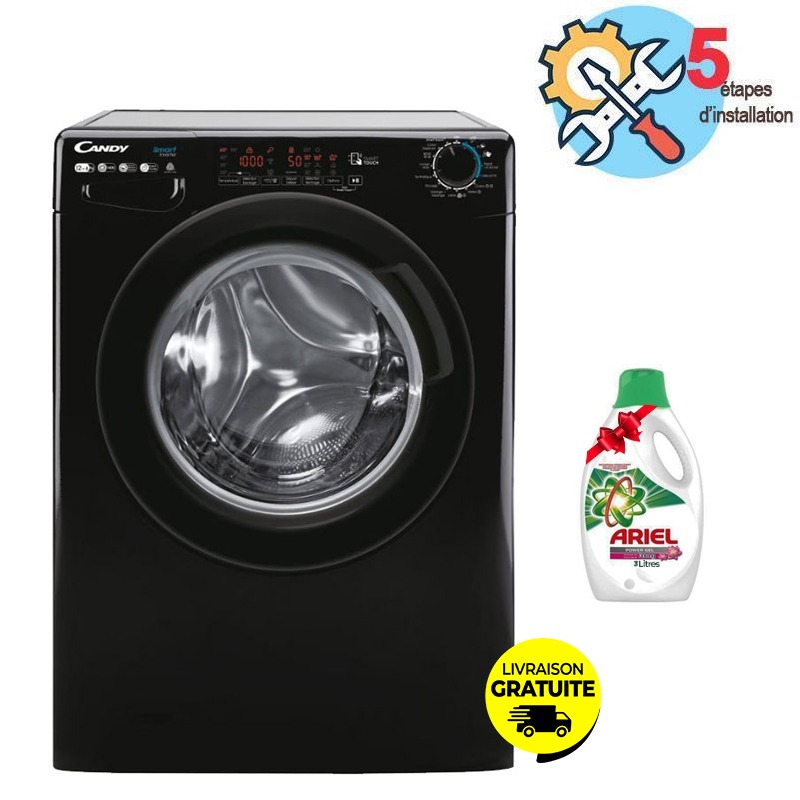 Lave-linge Séchant Inverter CANDY RWD4128BC 12kg - Noir