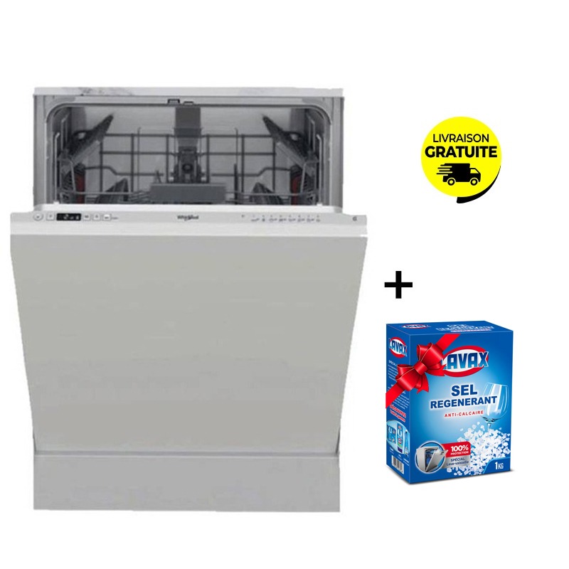 Lave Vaisselle Totalement Encastrable WHIRLPOOL WRIC3C26 14 Couverts + Sel Régénérant LAVAX