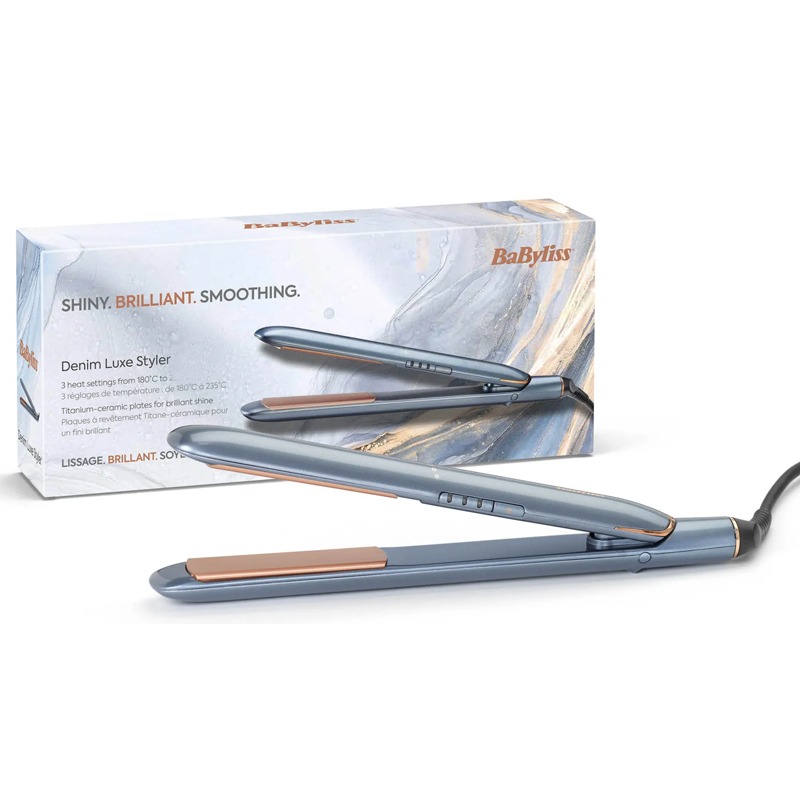 Lisseur Cheveux BABYLISS ST251PE Denim Luxe 230°C - Bleu