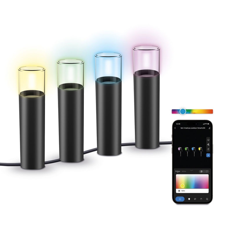 Lot de 4 Balises Extérieures Smart LED KSIX WiFi + APP 12W – BXOUTL2