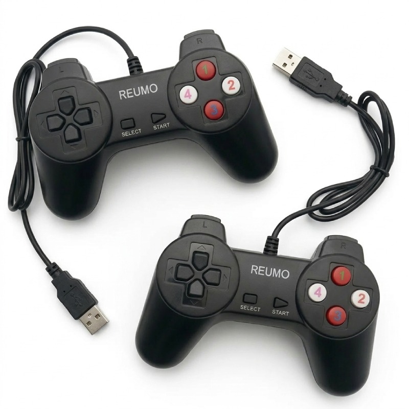 Manette de jeux Reumo double USB - Noir