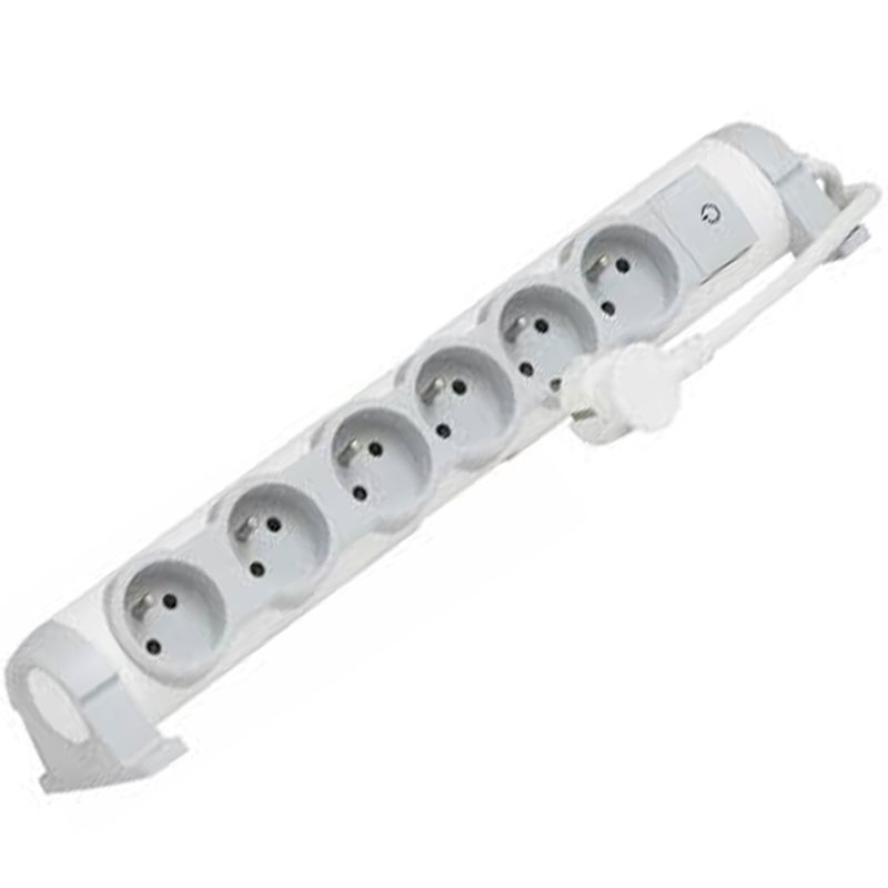 Multiprises LEGRAND 6 Ports 1.5M Rotatif - Blanc&Gris(050083)