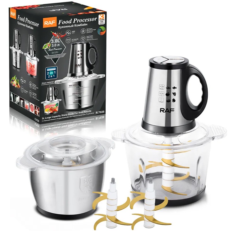 Mini Hachoir 2en1 RAF R7028 1600W - Inox