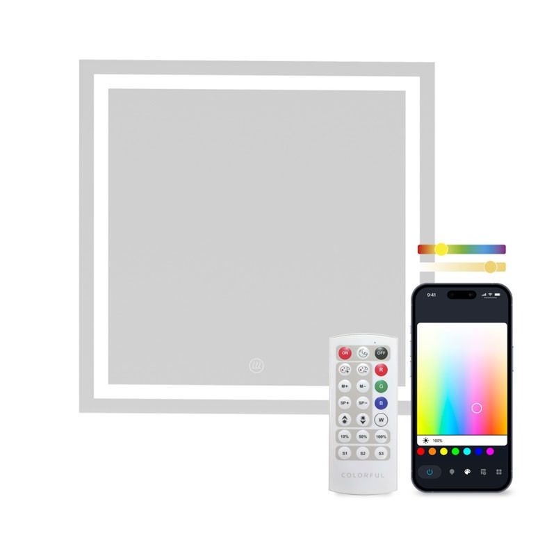 Miroir intelligent KSIX Aqua, antibuée 70x70cm, haut-parleur intégré