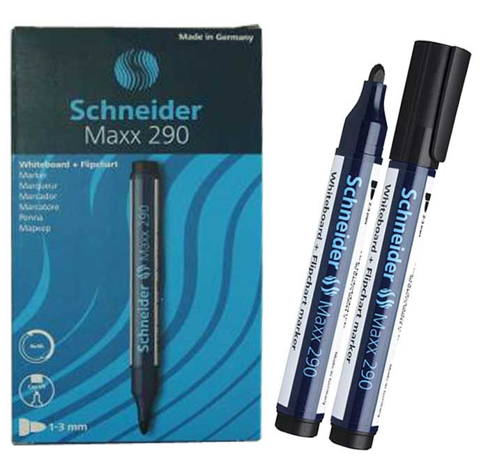 Pack de 10 Marqueurs Tableau Schneider Maxx 290 - Noir