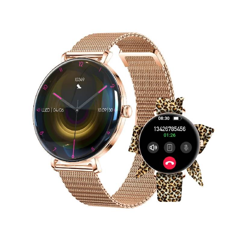 Montre Connectée FOREVER Lucca SB‑370 avec Bracelet Léopard