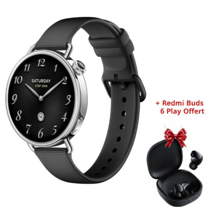 Montre Connectée XIAOMI Watch S4 41mm Avec Redmi Buds 6 Play - Noir