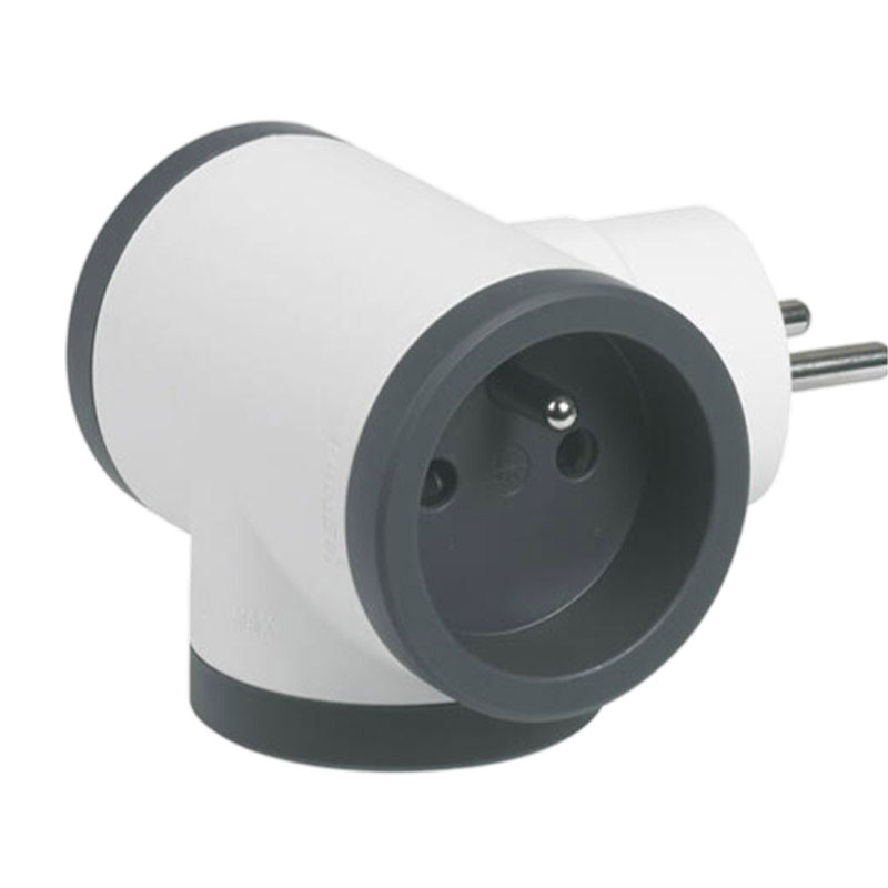 Multiprises LEGRAND 3 Prises 2P+T 16A 230V Avec Sorties Latérales - Blanc & Gris foncé