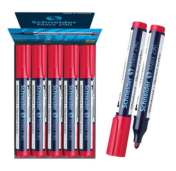 Pack de 10 Marqueurs Tableau Schnieder Maxx 290 - Rouge