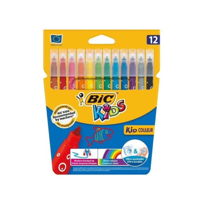 Pack 12 Feutres de Coloriage BIC Kids Couleur Assorties
