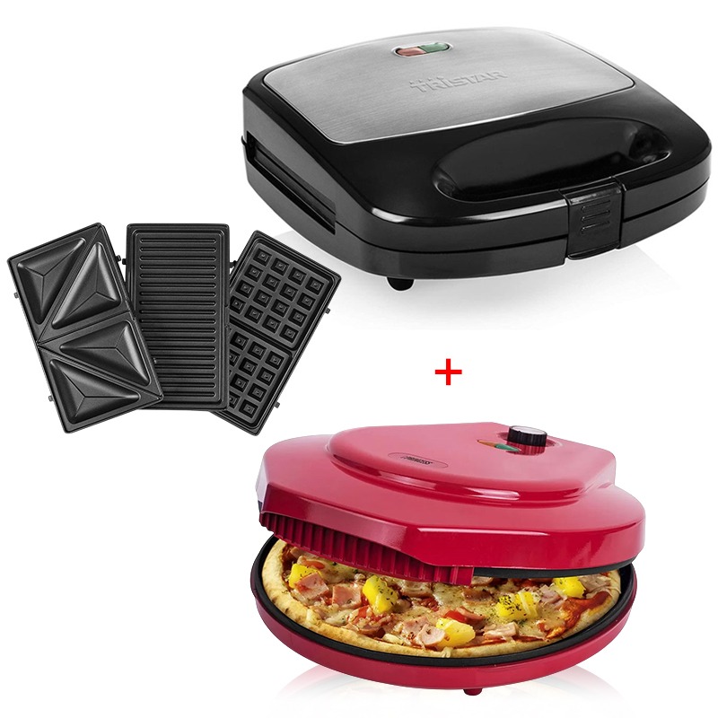 Pack Cuisson Multi-gril 3en1 TRISTAR 800W & Machine à Pizza PRINCESS 1450W