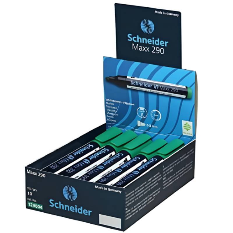 Pack de 10 Marqueurs Tableau Schneider Maxx 290 - Vert