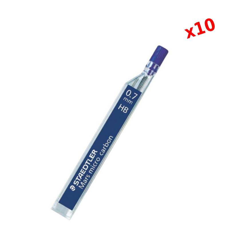 Pack de 10 Mines de Crayons STAEDTLER Mars Micro Carbon 0.7mm-HB
