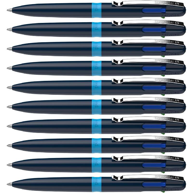 Pack de 10 Stylos à Bille SCHNEIDER Pen Take 4 - Bleu