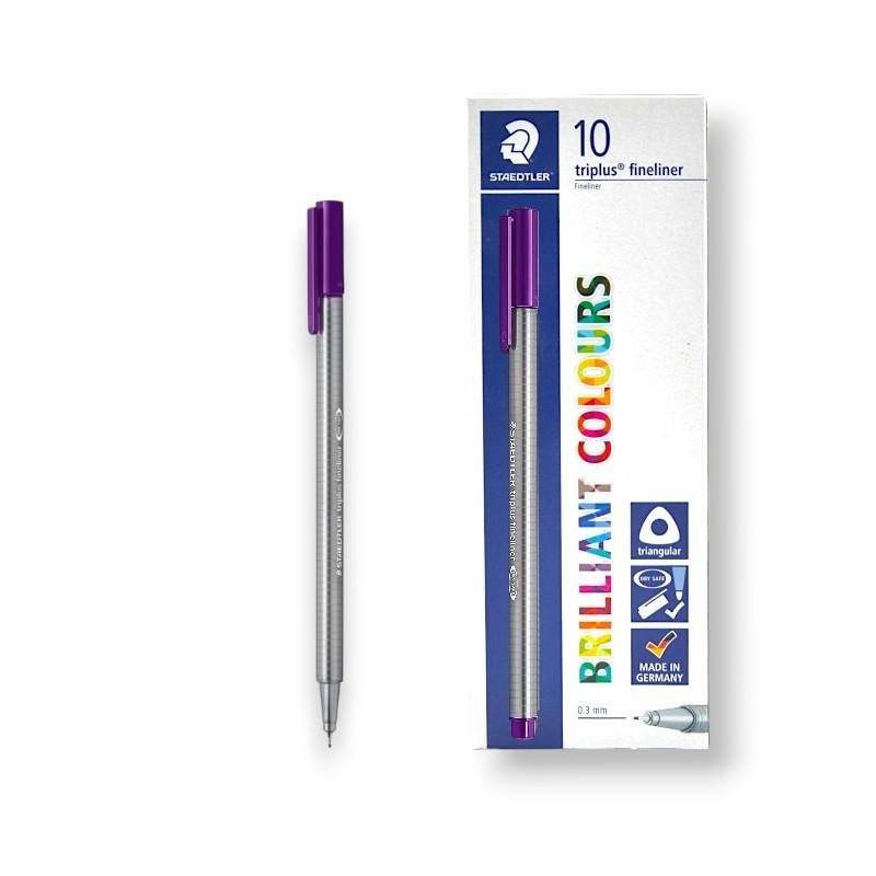 Pack de 10 Stylos STAEDTLER Triplus fin-liner - Violet