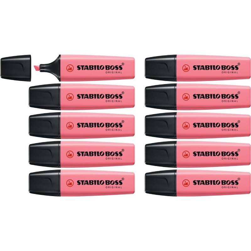 Pack de 10 Surligneurs STABILO BOSS Original Cherry blossom pink