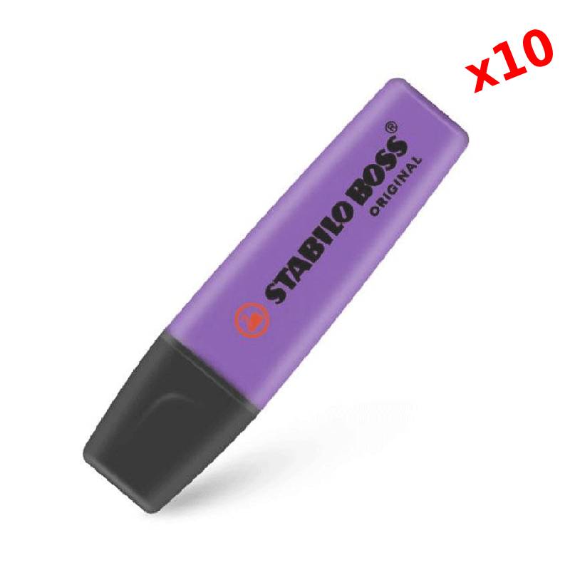 Pack de 10 Surligneurs STABILO BOSS Original - Lavende