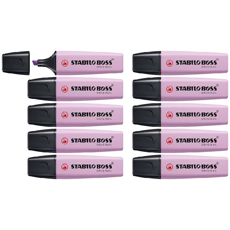 Pack de 10 Surligneurs STABILO BOSS Original Pastel - Lilac