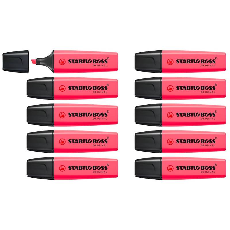 Pack de 10 Surligneurs STABILO BOSS Original - Rose