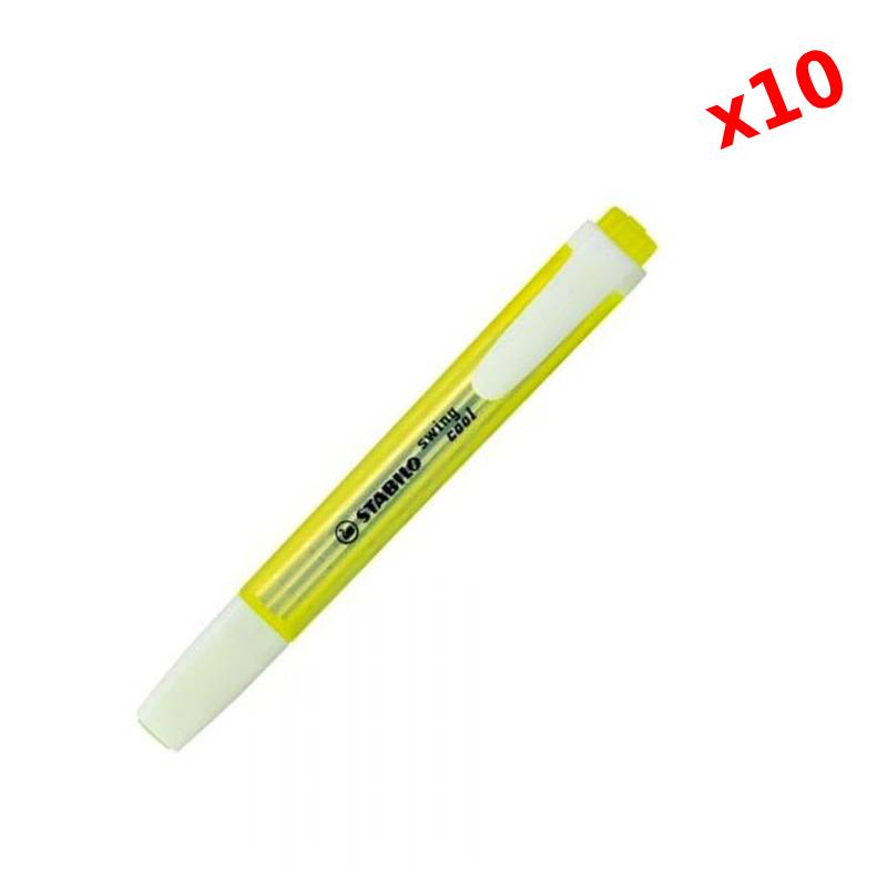 Pack de 10 Surligneurs STABILO Swing Cool - Jaune