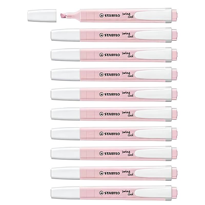 Pack de 10 Surligneurs STABILO Swing Cool Pastel - Rose