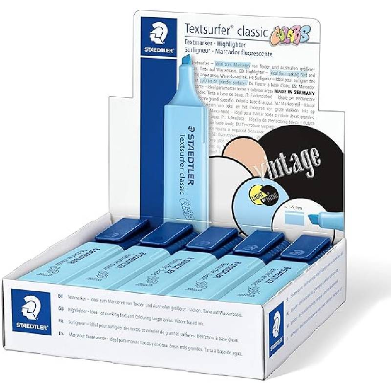 Pack de 10 Surligneurs STAEDTLER TEXTSURFER Classic - Bleu Clair