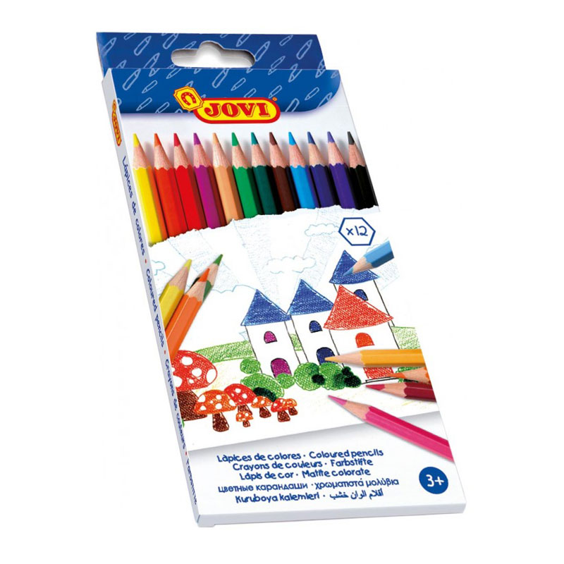 Pack de 12 crayon de couleurs JOVI En  Bois