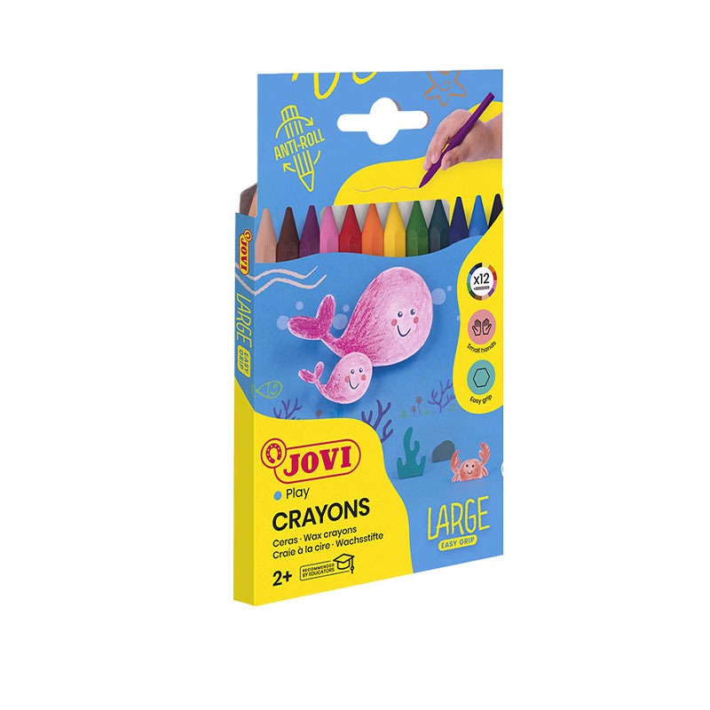 Pack de 12 crayons de cire JOVI HEXAGONALES