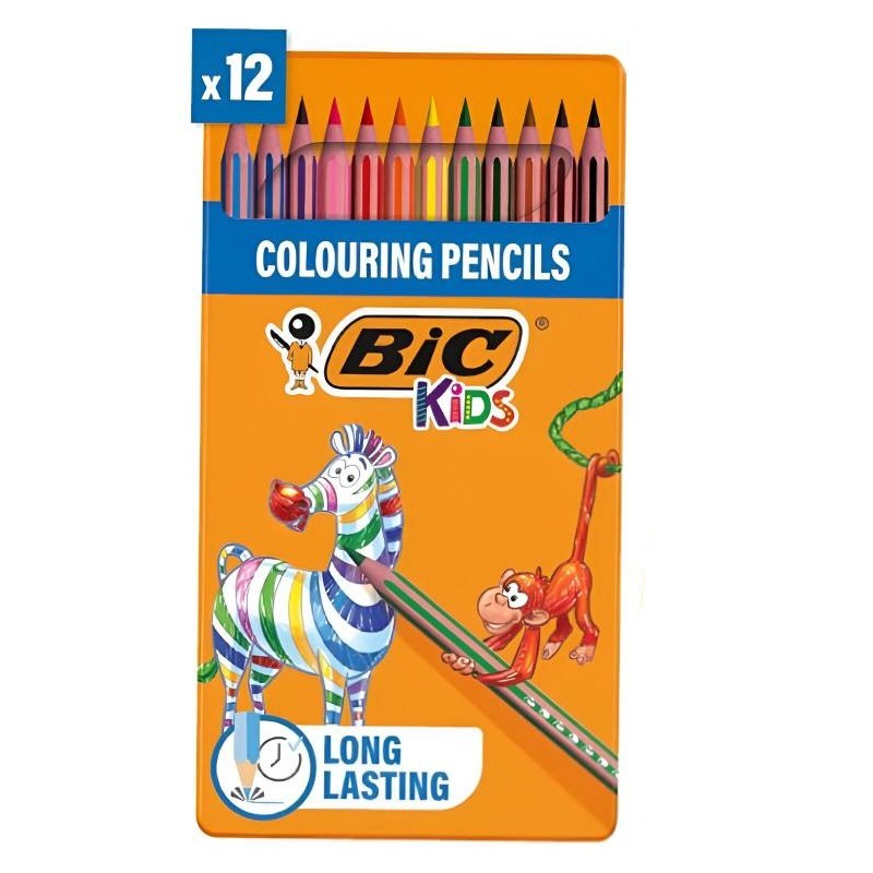 Pack de 12 Crayons De Coloriage BIC Evolution Stripes 99102