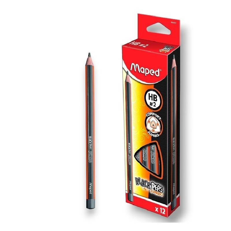 Pack de 12 Crayons Graphite MAPED Black Peps HB=2