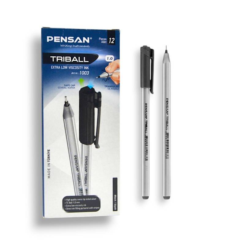 Pack de 12 Stylos à Bille PENSAN Triball - Noir