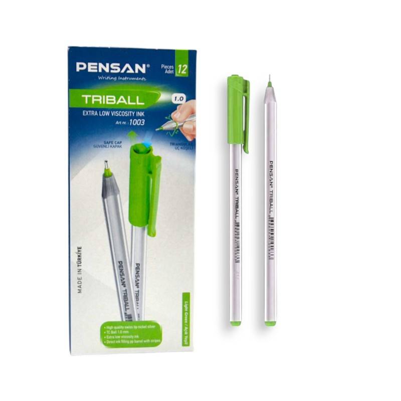 Pack de 12 Stylos à Bille PENSAN Triball - Vert Pistache