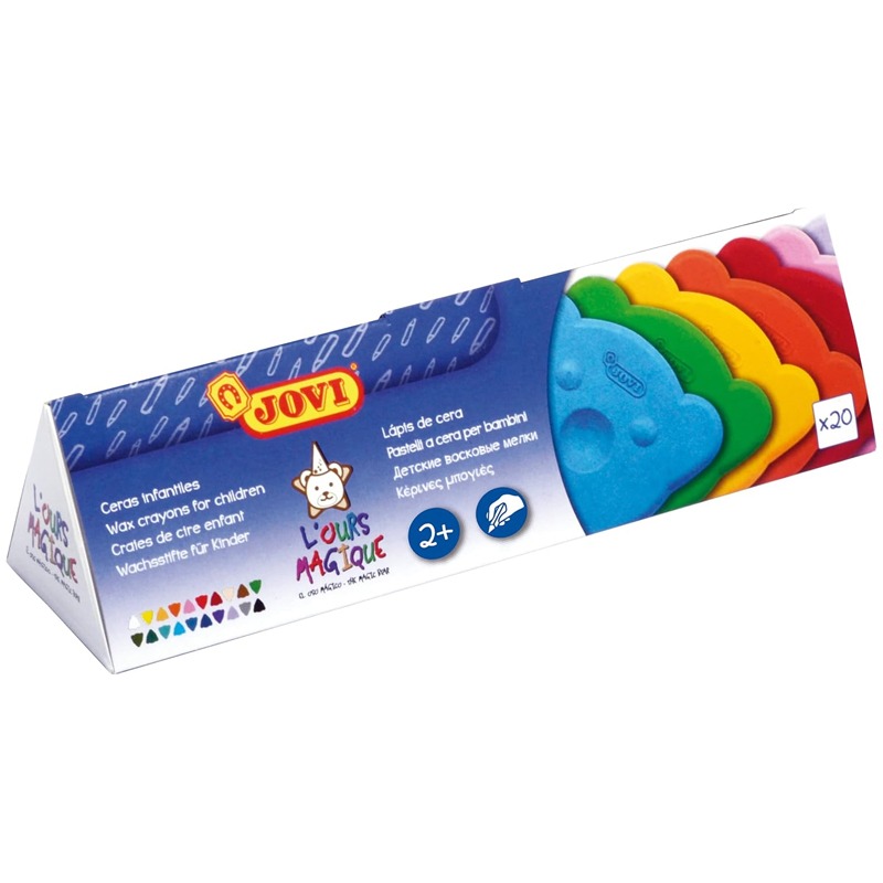Pack de 20 Couleurs de cire JOVI Ours Magique